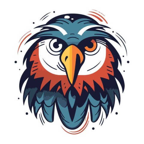 Eagle head vector illustration isolated on white background. Tat