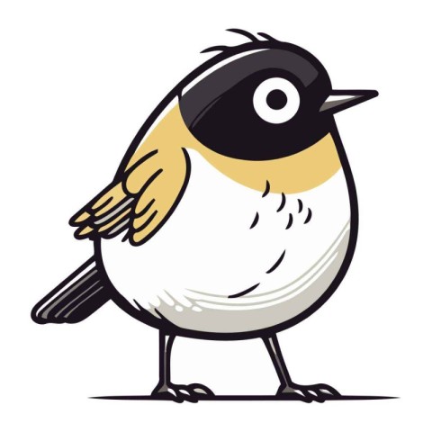 Cartoon illustration of a cute bird isolated on a white backgrou