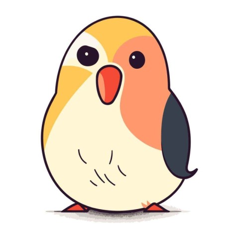 Cute little bird isolated on a white background. Vector illustra