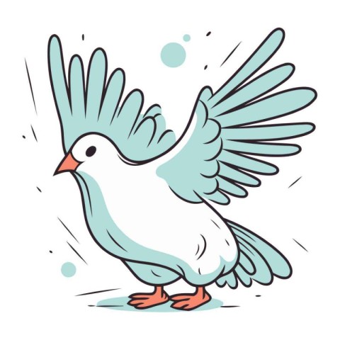 Pigeon vector illustration. Hand drawn doodle style.