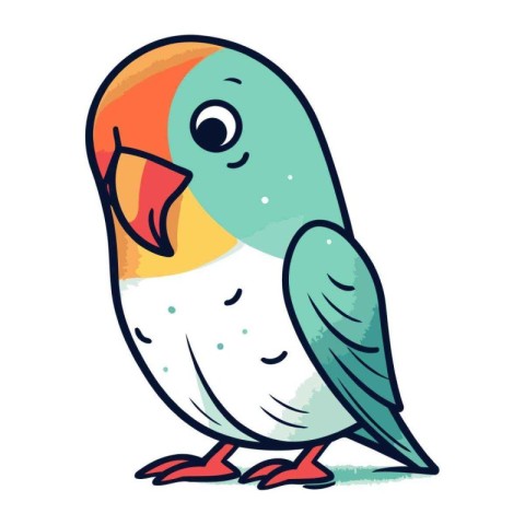 Cute parrot. Vector illustration of a cute cartoon parrot.