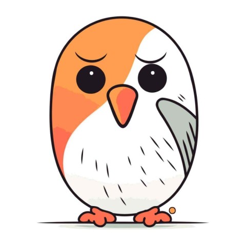 Cute cartoon bird. Vector illustration isolated on a white backg