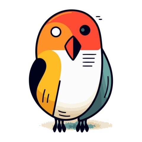 Cute cartoon parrot on a white background. Vector illustration.