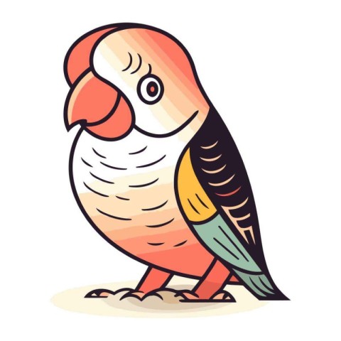 Parrot. Vector illustration. Isolated on a white background.