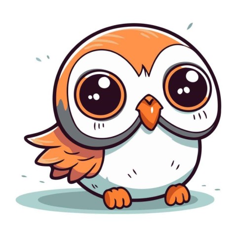 Cute cartoon owl. Vector illustration isolated on a white backgr