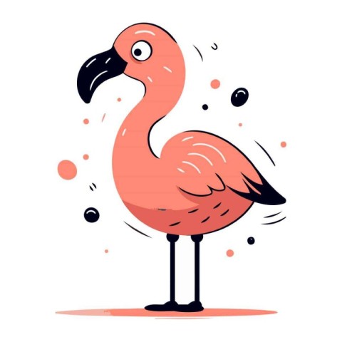 Flamingo. Vector illustration in flat style on white background.