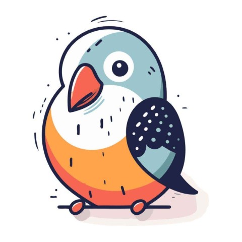 Cute cartoon parrot. Vector illustration in doodle style.