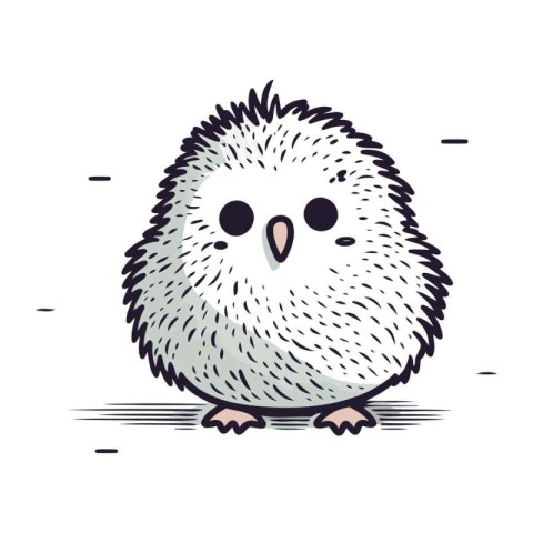 Cute cartoon owl. Vector illustration isolated on a white backgr