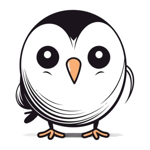 Cute cartoon owl isolated on a white background. Vector illustra