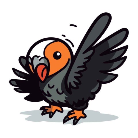 Pigeon cartoon character vector illustration. Cute cartoon pigeo