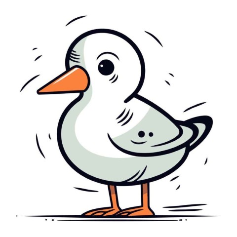 Cute cartoon duck. Vector illustration isolated on a white backg