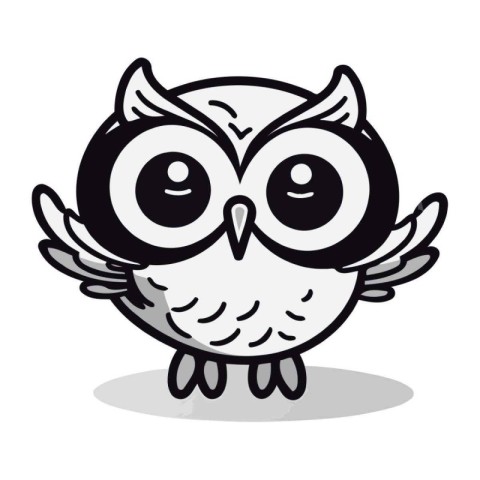 Owl cartoon doodle vector illustration isolated on white backgro