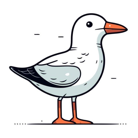 Cartoon seagull. Vector illustration of a seagull.