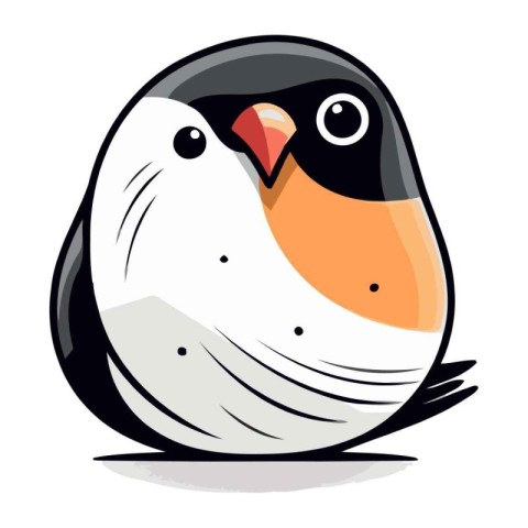 Vector illustration of a cute cartoon penguin in a white backgro