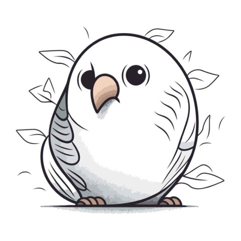 Illustration of a Cute Owl on a white background. Vector