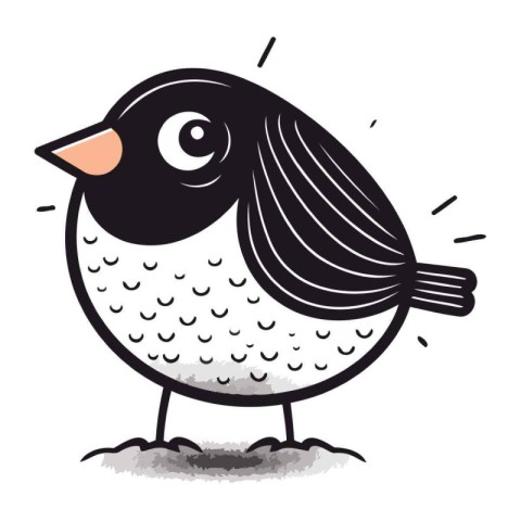 Vector illustration of a cute little bird isolated on a white ba