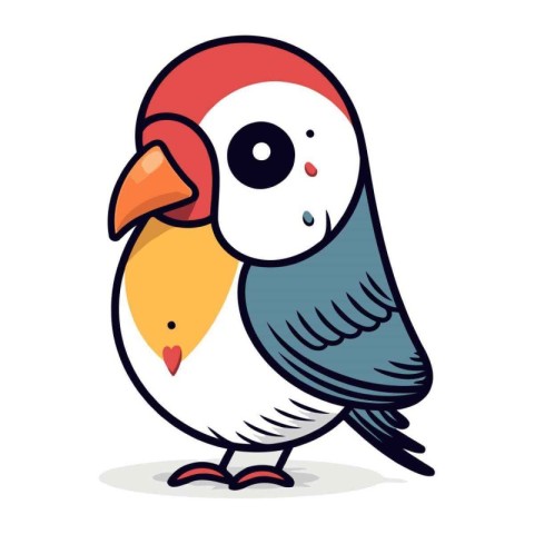 Cute cartoon parrot. Vector illustration isolated on white backg