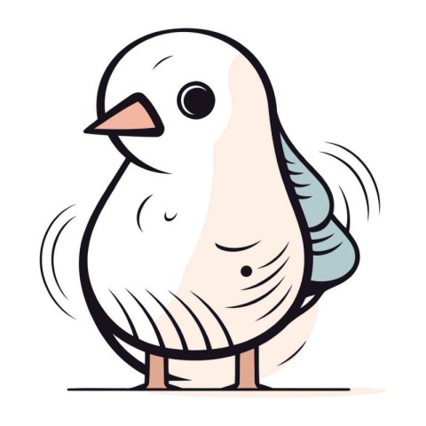 Vector illustration of a cute little bird. Cartoon character. Ha