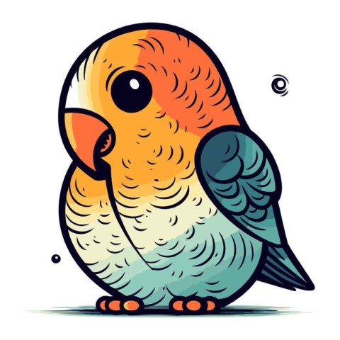 Illustration of cute parrot on white background. vector illustra