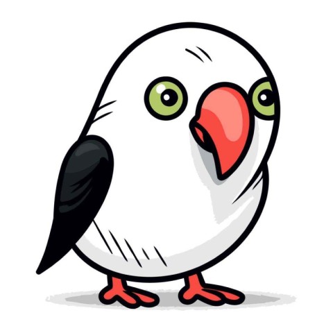 Cute cartoon parrot. Vector illustration isolated on white backg