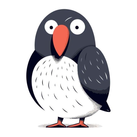 Penguin. Cute cartoon penguin. Vector illustration.