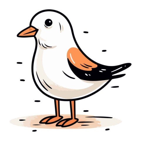 Seagull. Vector illustration of a cartoon seagull.