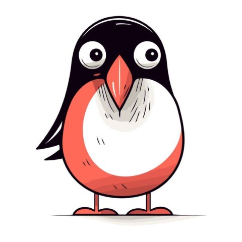 Cute cartoon penguin. Vector illustration isolated on white back