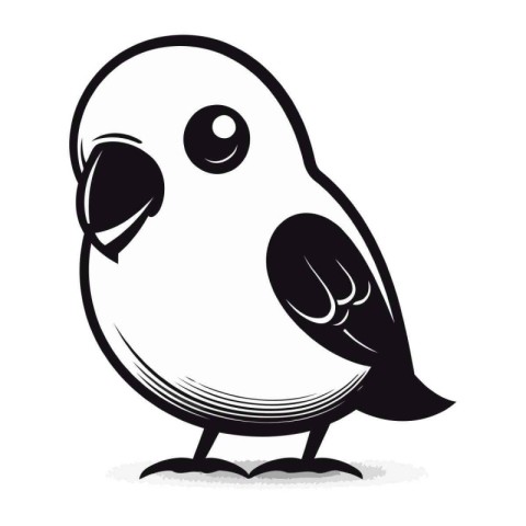 Illustration of a cute little bird on a white background   vecto