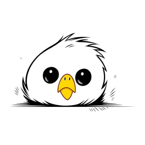 Cute cartoon chicken isolated on a white background. Vector illu