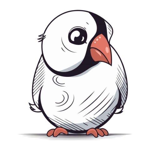 Vector illustration of a cute cartoon penguin isolated on white