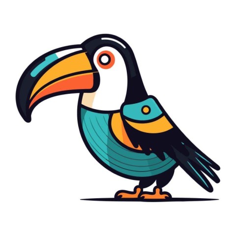 Toucan bird cartoon vector illustration. Colorful toucan bird ic