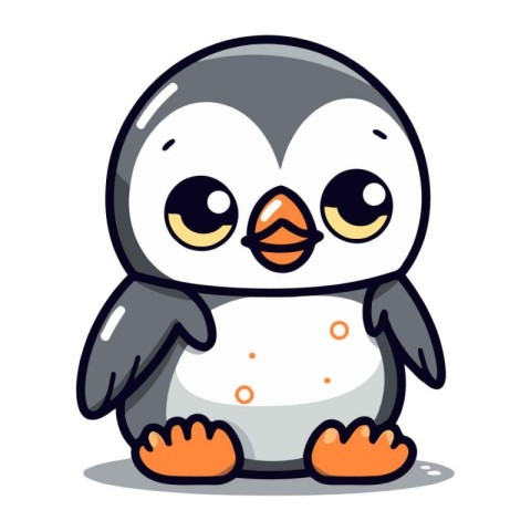 Cute penguin character cartoon vector illustration. Cute baby pe