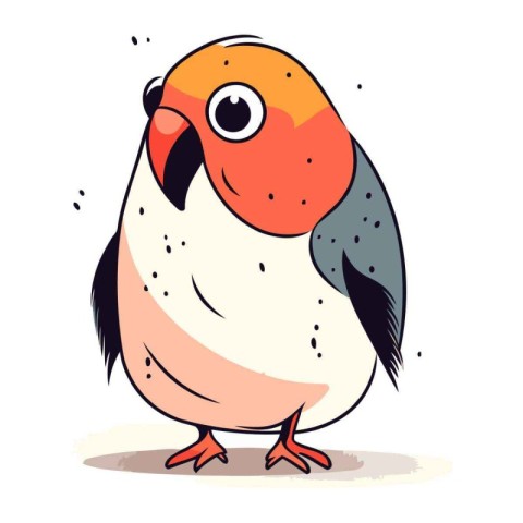 Vector illustration of cute cartoon parrot. Isolated on white ba