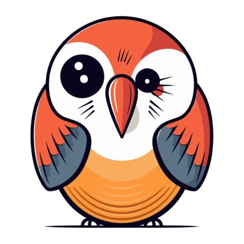 Cute cartoon bird isolated on a white background. Vector illustr