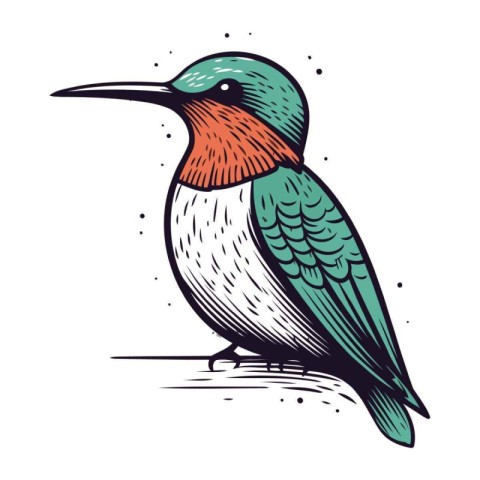 Red throated Bee eater bird. vector illustration.