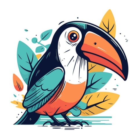 Toucan bird. Vector illustration of a cartoon toucan.