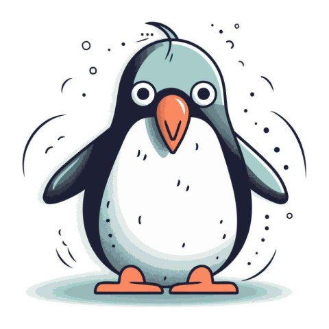 Cartoon penguin. Vector illustration of a cute penguin.