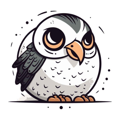 Cute cartoon owl. Vector illustration isolated on a white backgr