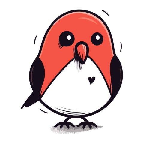 Vector illustration of a cute red bullfinch on white background.