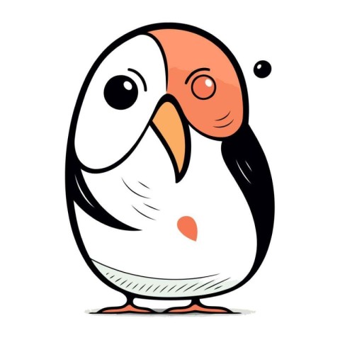 Cute cartoon penguin. Vector illustration on a white background.