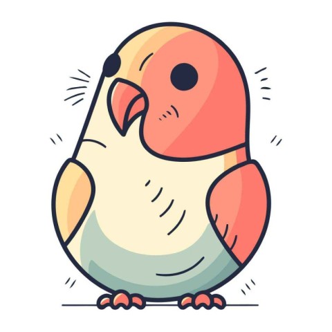 Cute cartoon parrot. Vector illustration in a flat style.