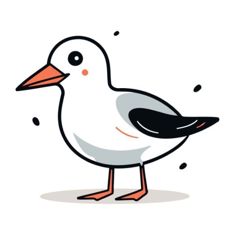 Cute seagull. Vector illustration in a flat style.