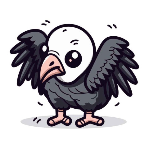 Cute Cartoon Vulture Bird Character Vector Illustration. EPS10