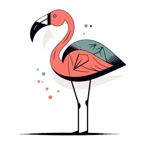 Flamingo. Hand drawn vector illustration of a flamingo.