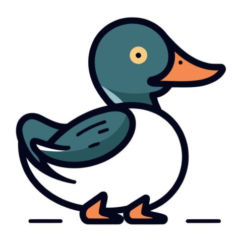 duck cute animal cartoon isolated icon design vector illustratio