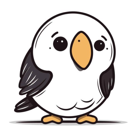 Cute cartoon parrot isolated on white background. Vector illustr