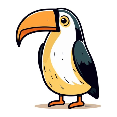 Cartoon toucan isolated on a white background. Vector illustrati