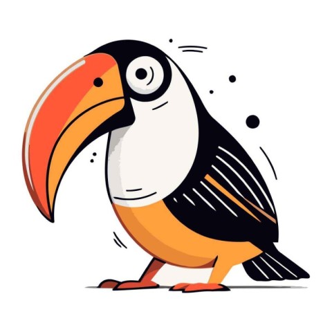 Toucan vector illustration. Isolated toucan on white background.