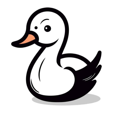 duck cartoon on white background. vector illustration. eps10