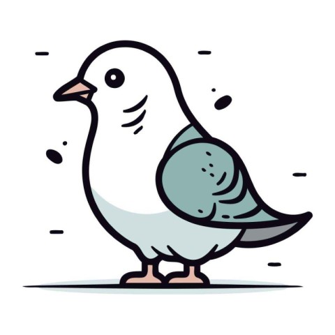 Pigeon doodle. Hand drawn vector illustration in cartoon style.